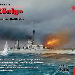 ICM 1/700 "Konig", WWI German Battleship, Full Hull And Waterline # S014 -Aircraft Kits Sales 1485259699 s 014 web en