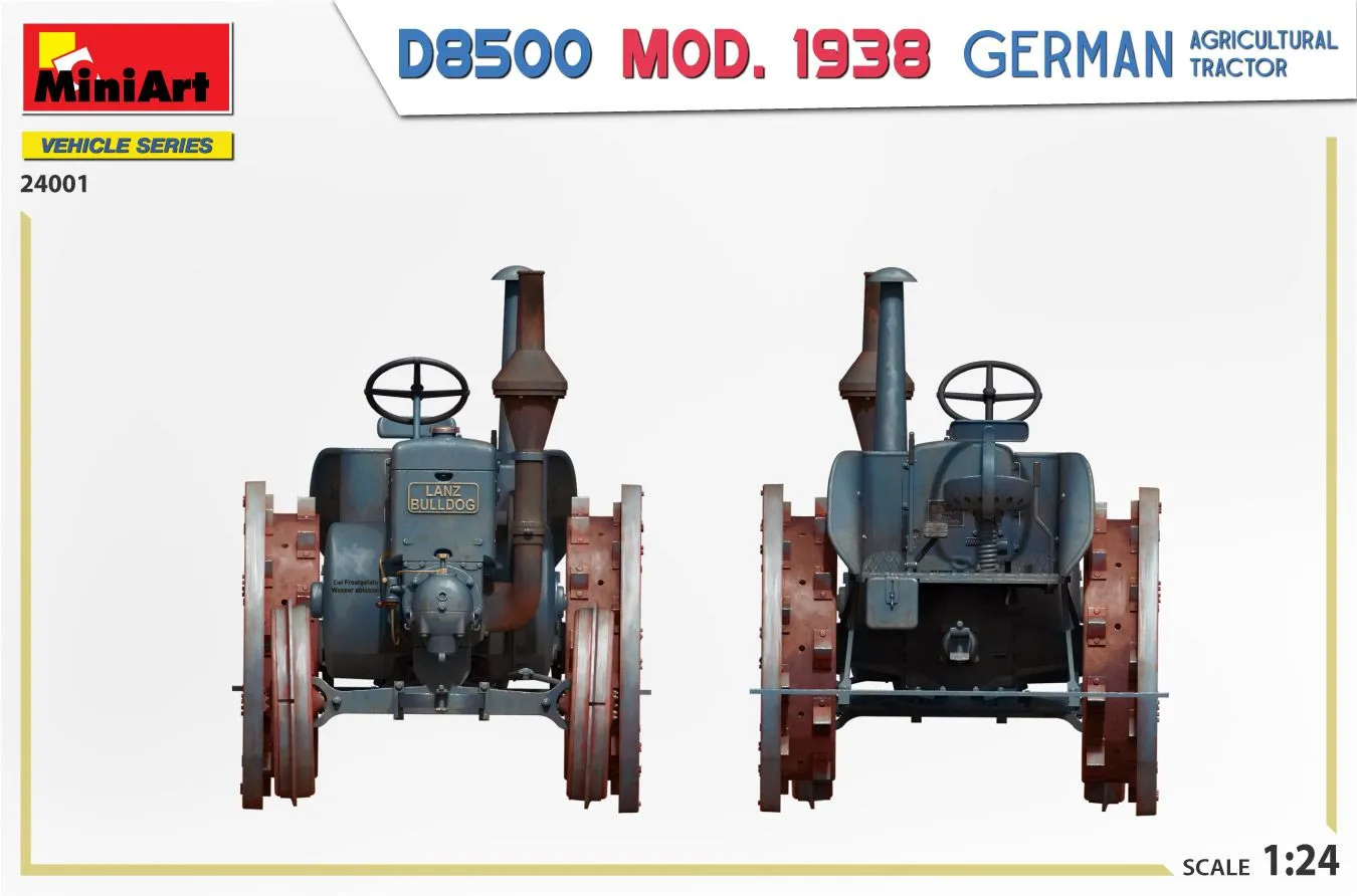 Miniart 1/24 German D8500 Mod 1938 Agricultural Tractor # 24001 6 Miniart 1/24 German D8500 Mod 1938 Agricultural Tractor # 24001 - Image 4