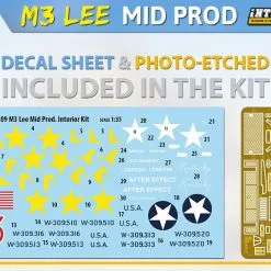 Miniart 1/35 M3 Lee Mid Prod. Interior Kit # 35209 24 Miniart 1/35 M3 Lee Mid Prod. Interior Kit # 35209 -Aircraft Kits Sales 35209 decal pe