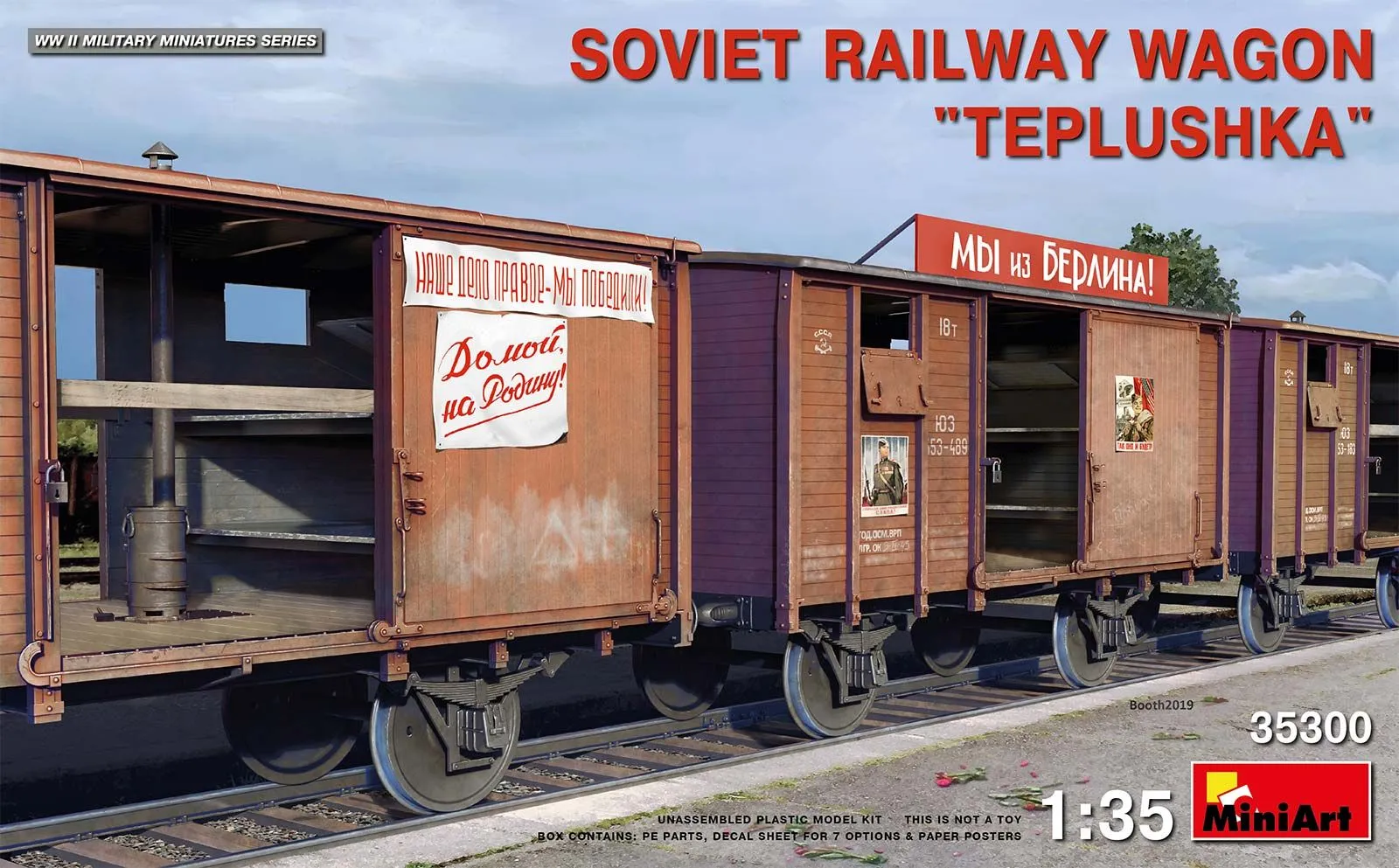 Miniart 1/35 Soviet Railway Wagon 'Teplushka' # 35300 3 Miniart 1/35 Soviet Railway Wagon 'Teplushka' # 35300