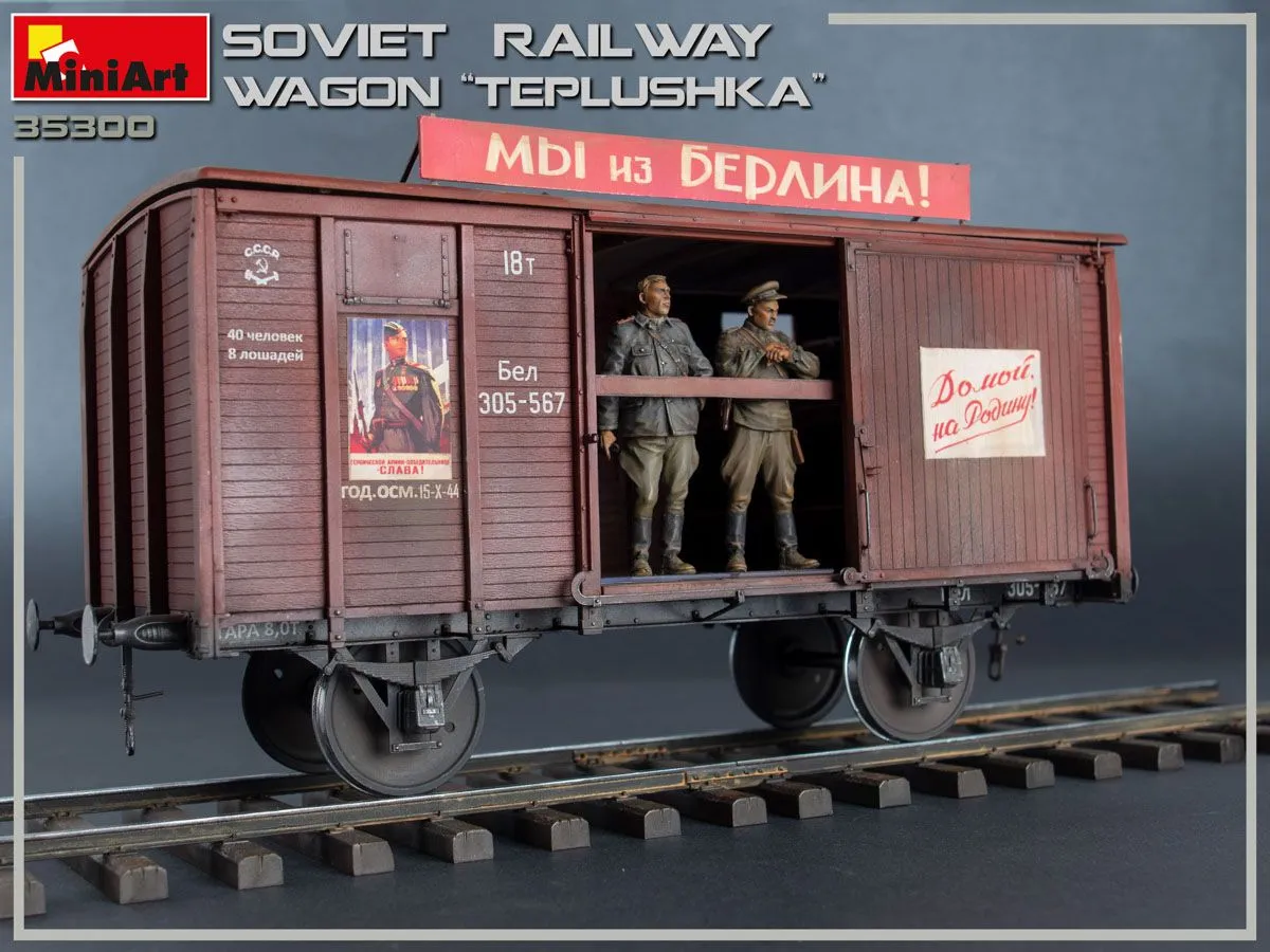 Miniart 1/35 Soviet Railway Wagon 'Teplushka' # 35300 7 Miniart 1/35 Soviet Railway Wagon 'Teplushka' # 35300 - Image 5