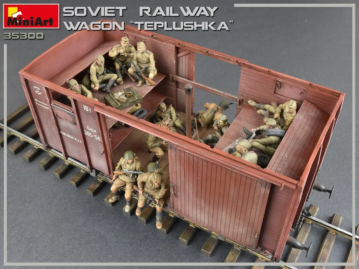 Miniart 1/35 Soviet Railway Wagon 'Teplushka' # 35300 8 Miniart 1/35 Soviet Railway Wagon 'Teplushka' # 35300 - Image 6