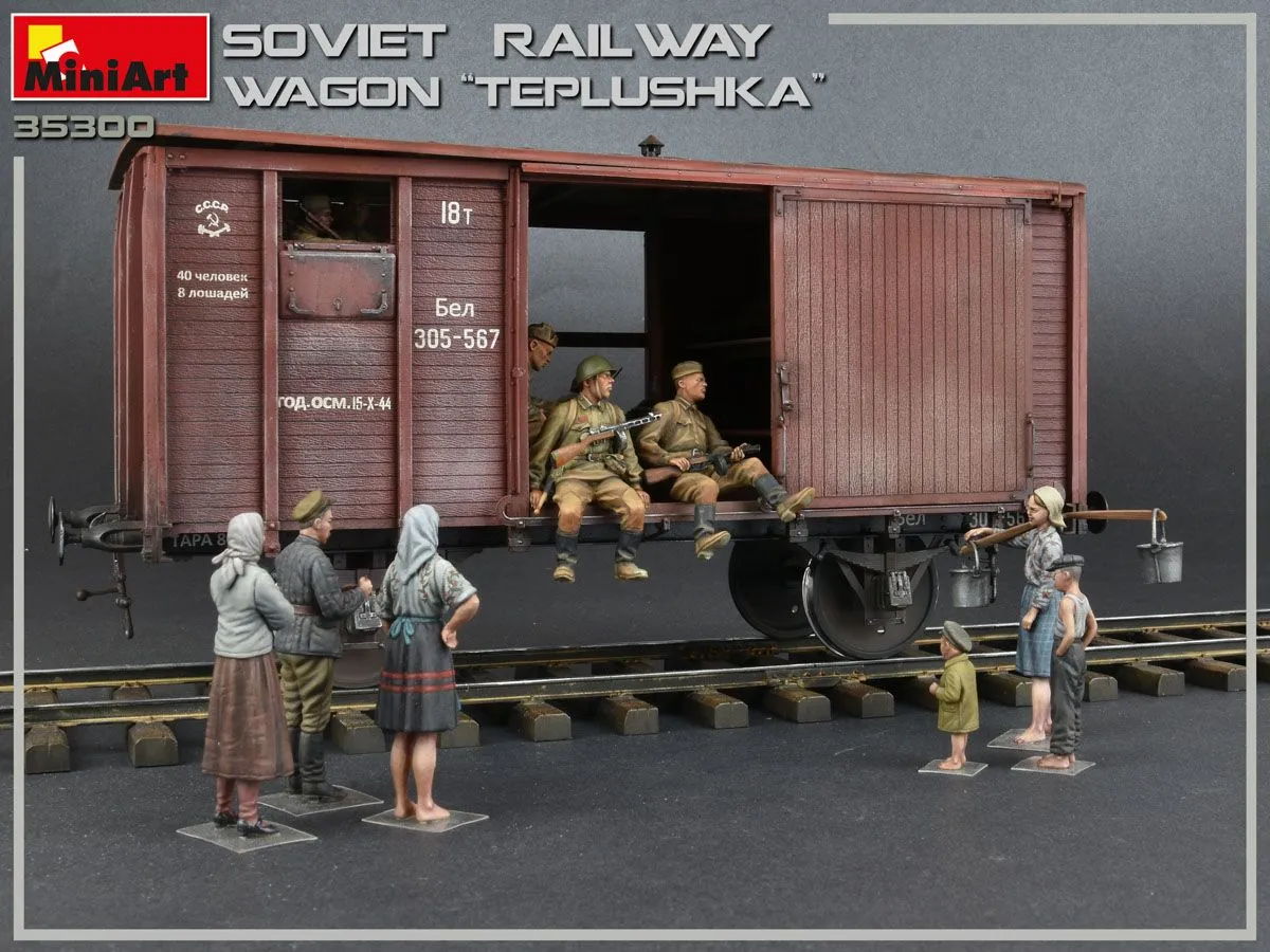 Miniart 1/35 Soviet Railway Wagon 'Teplushka' # 35300 9 Miniart 1/35 Soviet Railway Wagon 'Teplushka' # 35300 - Image 7