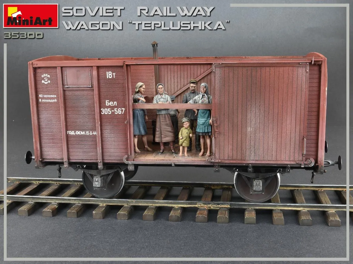 Miniart 1/35 Soviet Railway Wagon 'Teplushka' # 35300 12 Miniart 1/35 Soviet Railway Wagon 'Teplushka' # 35300 - Image 10