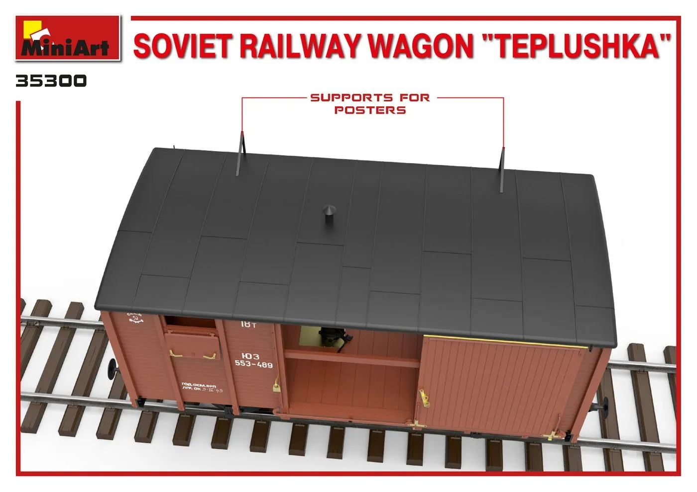 Miniart 1/35 Soviet Railway Wagon 'Teplushka' # 35300 17 Miniart 1/35 Soviet Railway Wagon 'Teplushka' # 35300 - Image 15