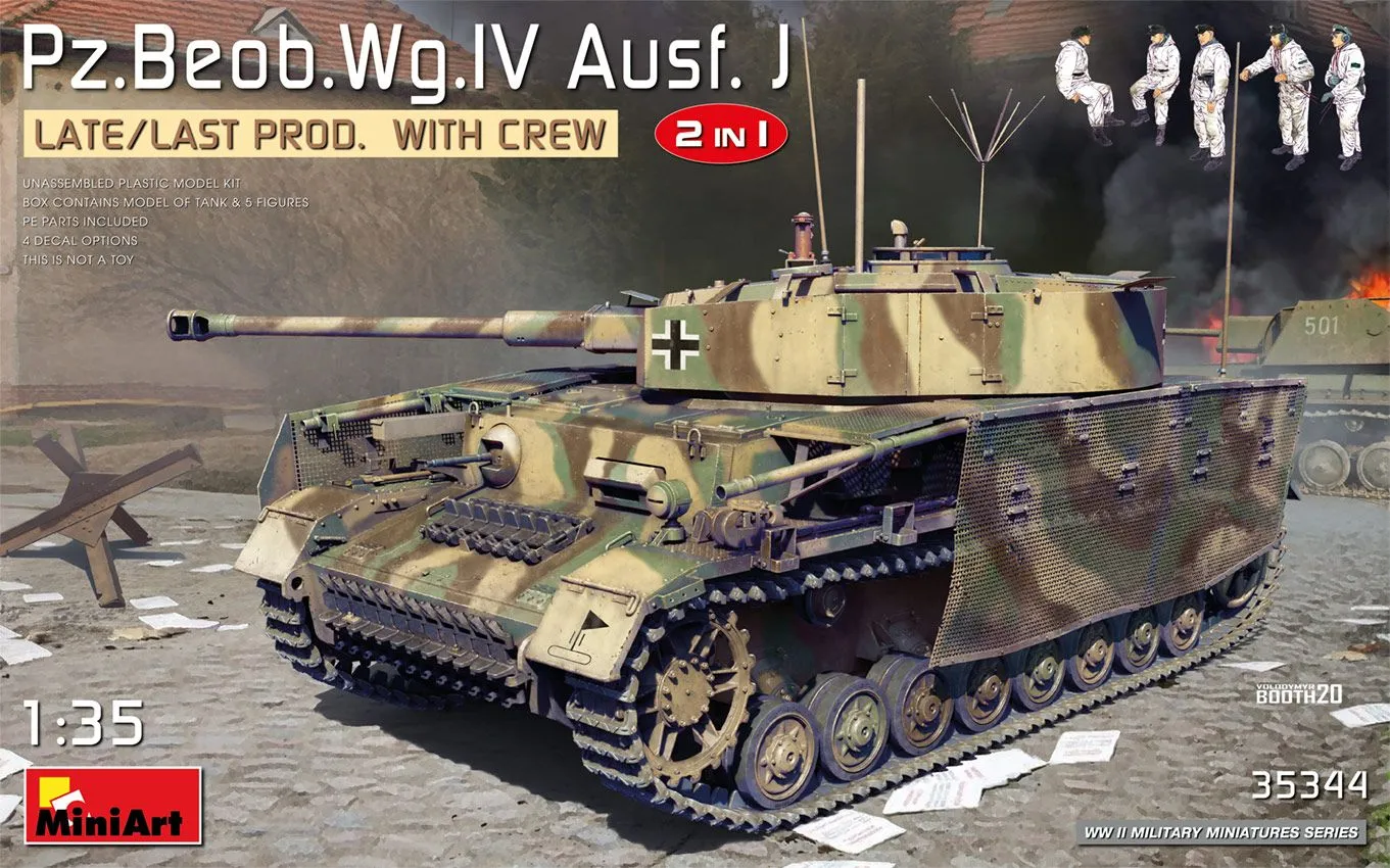MiniArt 1/35 Pz.Beob.Wg.IV Ausf. J LATE/LAST PROD. 2 IN 1 W/CREW # 35344 4 MiniArt 1/35 Pz.Beob.Wg.IV Ausf. J LATE/LAST PROD. 2 IN 1 W/CREW # 35344 - Image 2