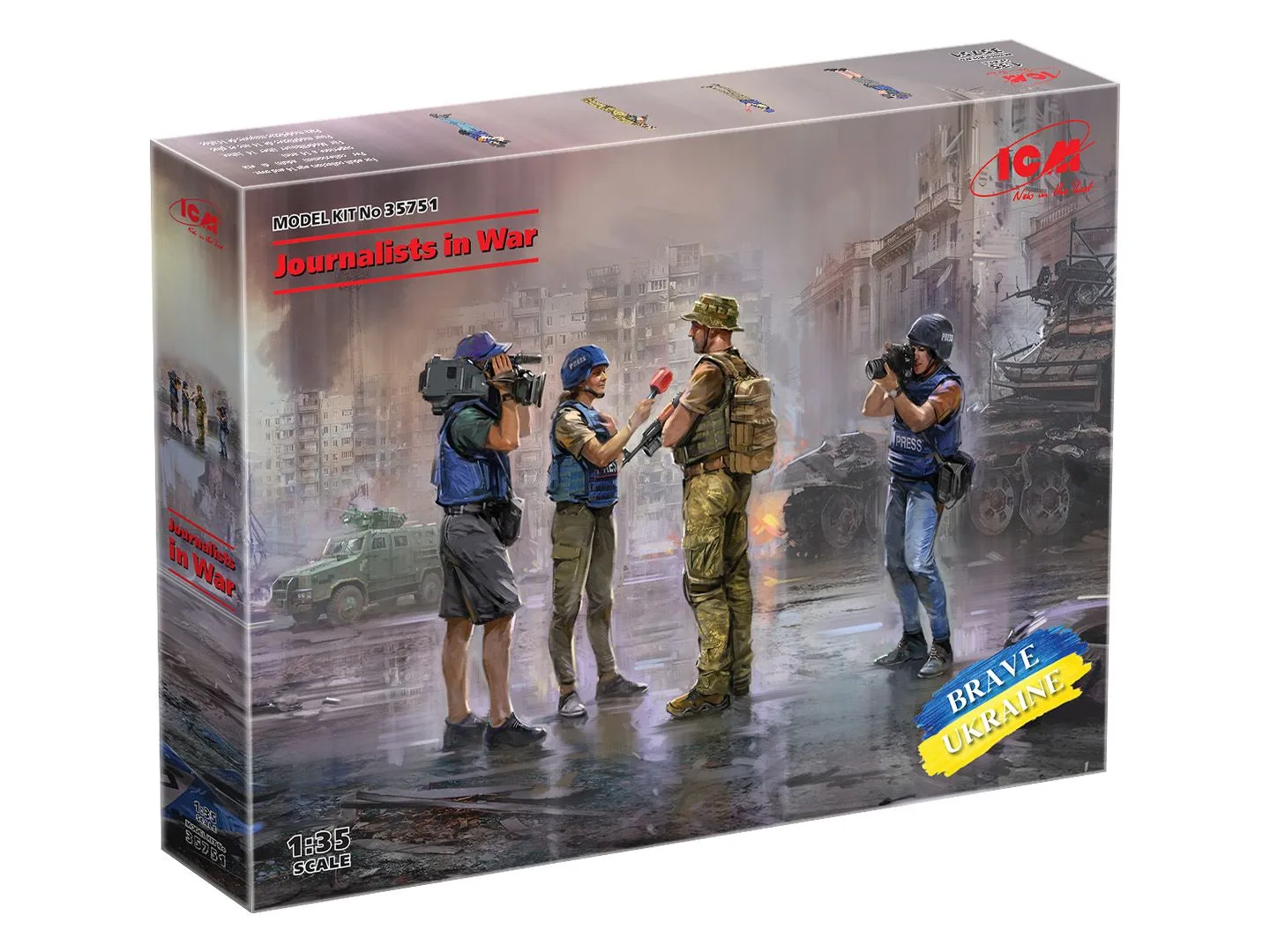 ICM 1/35 Journalists In War (4 Figures) (100% New Molds) BRAVE UKRAINE # 35751 14 ICM 1/35 Journalists In War (4 Figures) (100% New Molds) BRAVE UKRAINE # 35751 - Image 12