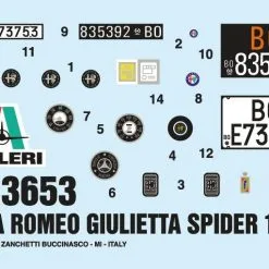 Italeri 1/24 Alfa Romeo Giulietta Spider 1300 # 3653 16 Italeri 1/24 Alfa Romeo Giulietta Spider 1300 # 3653 -Aircraft Kits Sales 3653 def lr 1