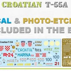 Miniart 1/35 Croatian T-55A # 37088 -Aircraft Kits Sales 37088 decal pe