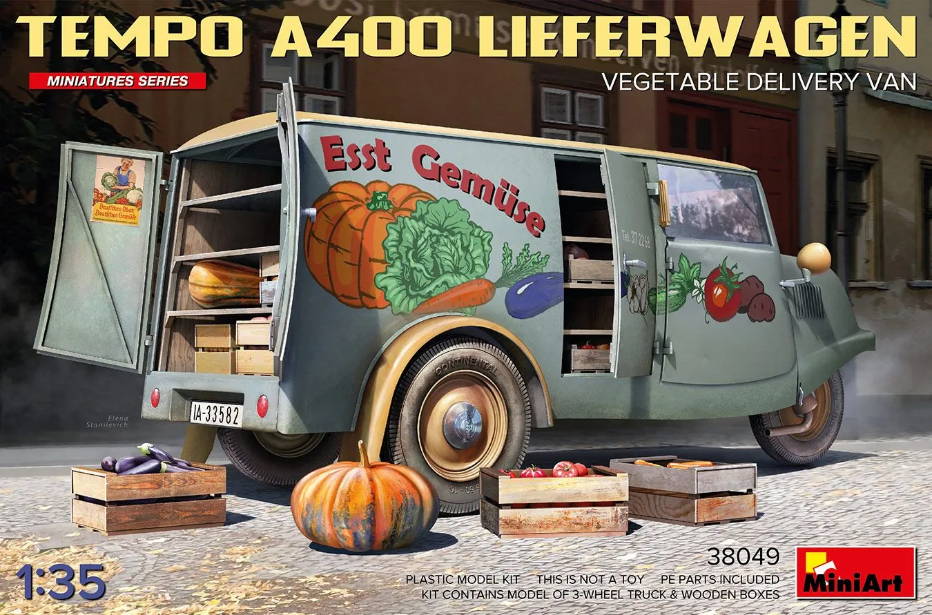 Miniart 1/35 Tempo A400 Lieferwagen, Veg Delivery Van # 38049 4 Miniart 1/35 Tempo A400 Lieferwagen, Veg Delivery Van # 38049 - Image 2