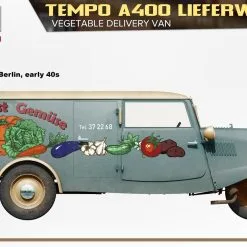 Miniart 1/35 Tempo A400 Lieferwagen, Veg Delivery Van # 38049 12 Miniart 1/35 Tempo A400 Lieferwagen, Veg Delivery Van # 38049 -Aircraft Kits Sales 38049 side views2.1