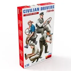 Miniart 1/35 Civilian Drivers 1930-40s # 38050 -Aircraft Kits Sales 38050 3d box