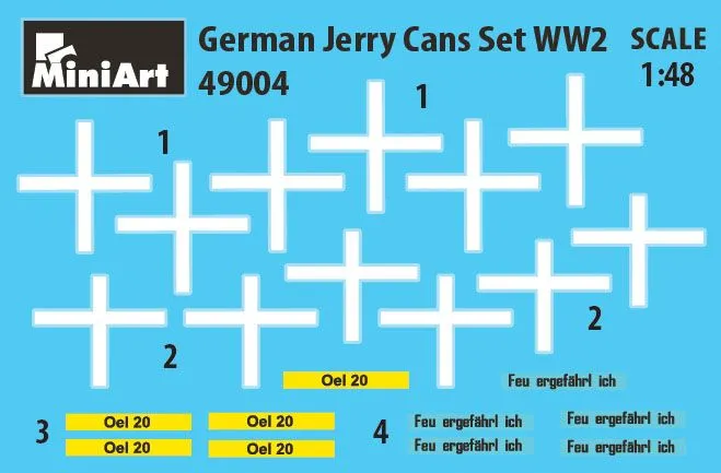 Miniart 1/48 German Jerry Cans WWII # 49004 4 Miniart 1/48 German Jerry Cans WWII # 49004 - Image 2