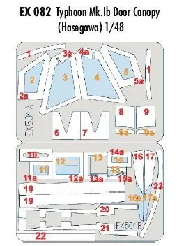 Eduard 1/48 Typhoon Mk.Ib Car Door HA # EX082 3 Eduard 1/48 Typhoon Mk.Ib Car Door HA # EX082
