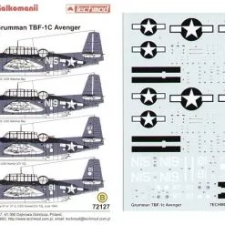Techmod 1/72 Grumman TBF-1C Avenger (4) N15 # 72127