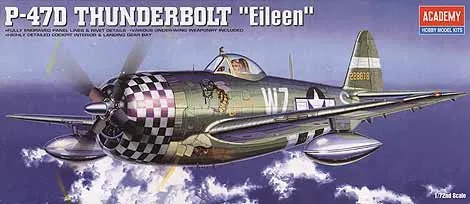 Academy 1/72 P-47D Thunderbolt Eileen # 12474 - Plastic Model Kit 3 Academy 1/72 P-47D Thunderbolt Eileen # 12474 - Plastic Model Kit