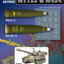 AFV Club 1/35 US M1122 & M454 155mm Artillery Shells (Aluminium) # AG3555