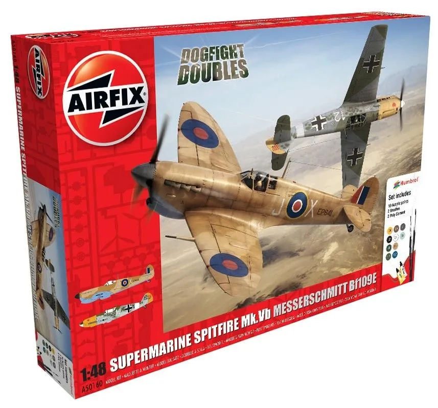 Airfix 1/48 Supermarine Spitfire MkVb Messerschmitt Bf109E # 50160 - Plastic Model Kit 3 Airfix 1/48 Supermarine Spitfire MkVb Messerschmitt Bf109E # 50160 - Plastic Model Kit