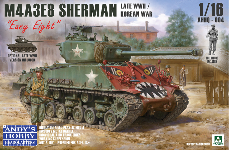 Andy’s Hobby Headquarters Andy’s Hobby Headquarters 1/16 M4A3E8 Sherman "Easy Eight" With T80 Tracks # 004 3 Andy’s Hobby Headquarters Andy’s Hobby Headquarters 1/16 M4A3E8 Sherman "Easy Eight" With T80 Tracks # 004