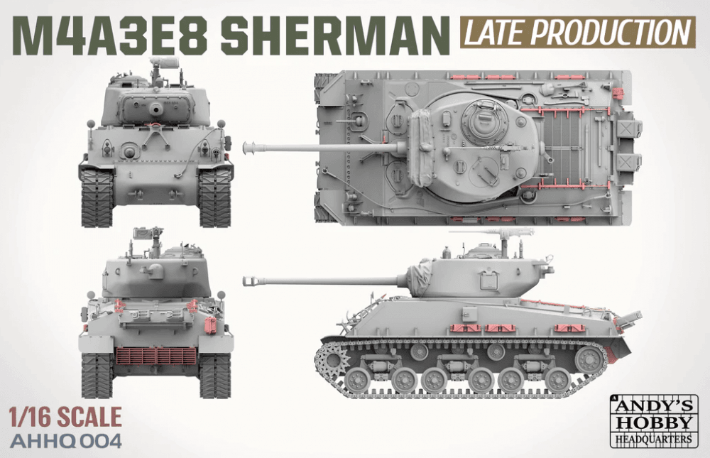 Andy’s Hobby Headquarters Andy’s Hobby Headquarters 1/16 M4A3E8 Sherman "Easy Eight" With T80 Tracks # 004 8 Andy’s Hobby Headquarters Andy’s Hobby Headquarters 1/16 M4A3E8 Sherman "Easy Eight" With T80 Tracks # 004 - Image 6