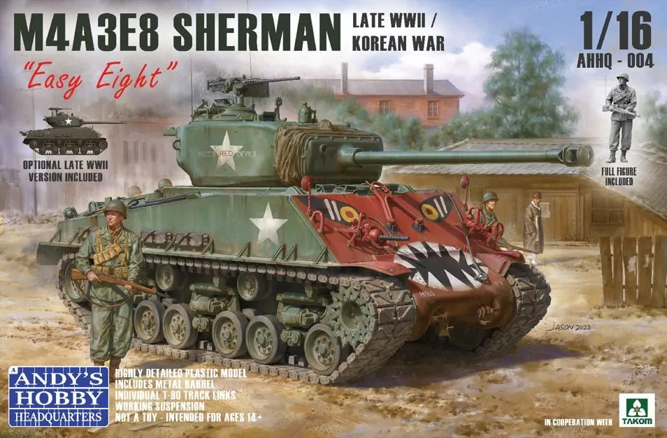 Andy’s Hobby Headquarters Andy’s Hobby Headquarters 1/16 M4A3E8 Sherman "Easy Eight" With T80 Tracks # 004 4 Andy’s Hobby Headquarters Andy’s Hobby Headquarters 1/16 M4A3E8 Sherman "Easy Eight" With T80 Tracks # 004 - Image 2