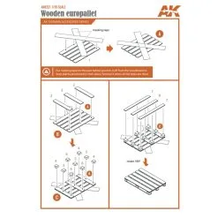 AK Interactive 1/35 Laser Cut Wooden Euro Pallet (5 Units) # 8227 -Aircraft Kits Sales ak8227 3