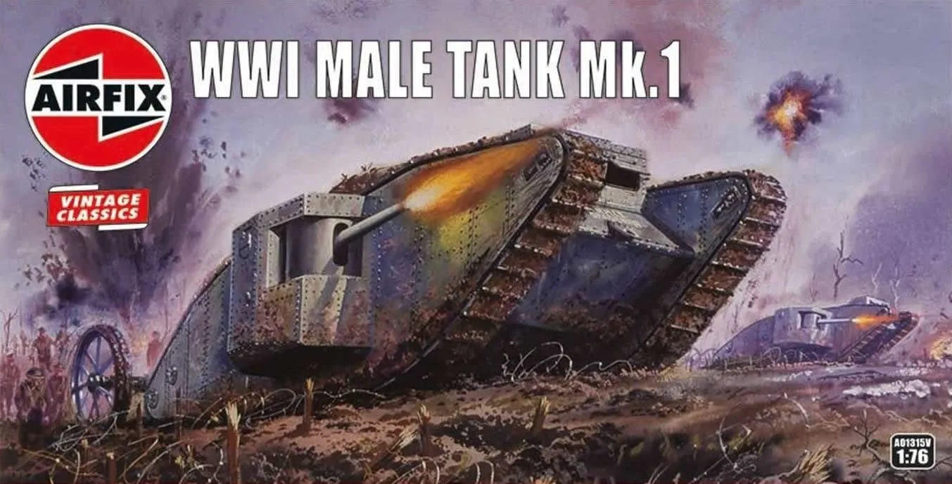 Airfix 1/76 WWI British 'Male' Tank Mk.I 'Vintage Classic Series' # 01315V 3 Airfix 1/76 WWI British 'Male' Tank Mk.I 'Vintage Classic Series' # 01315V