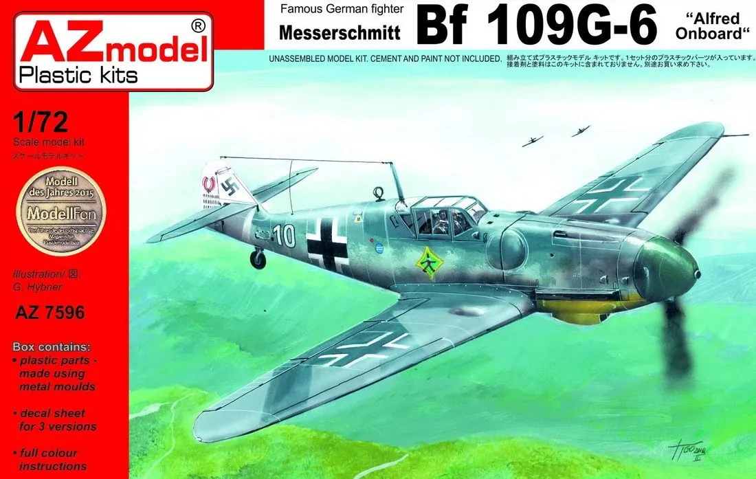 AZ Models AZ Model 1/72 Messerschmitt Bf-109G-6 "Alfred On-board" # 7596 4 AZ Models AZ Model 1/72 Messerschmitt Bf-109G-6 "Alfred On-board" # 7596 - Image 2