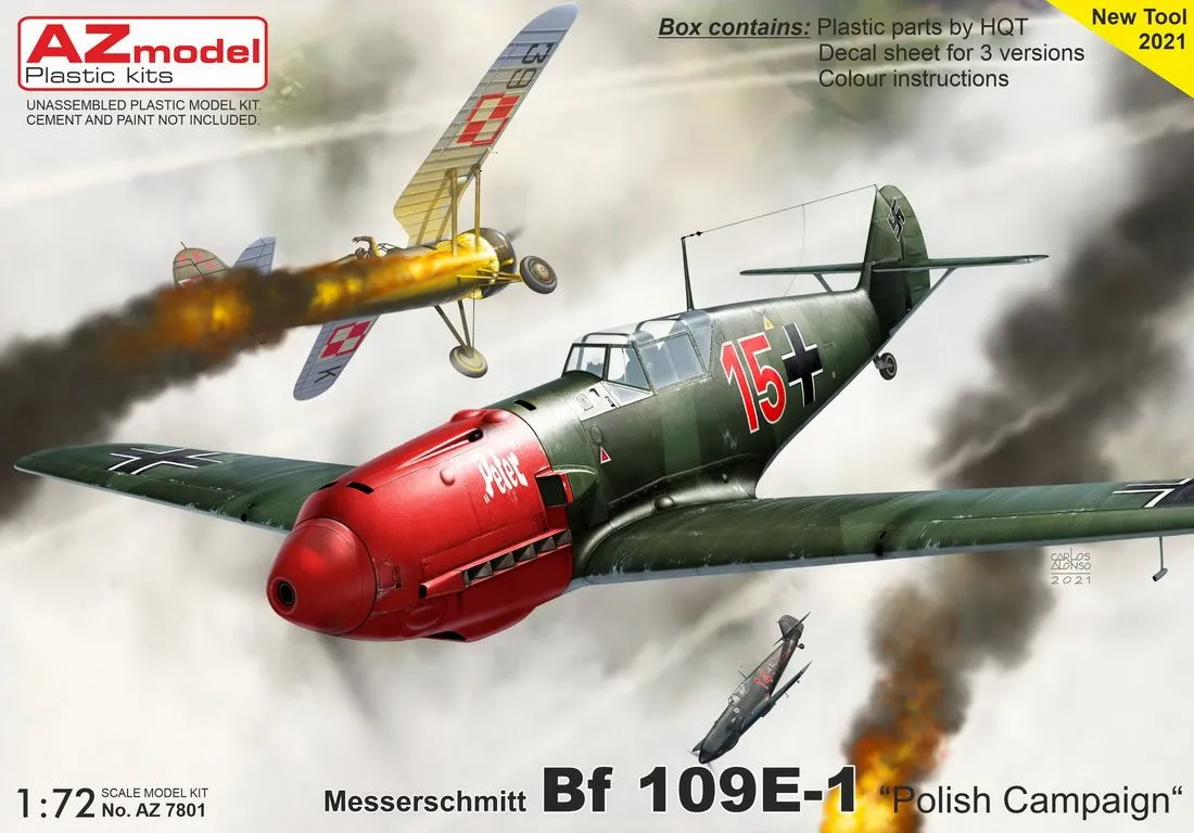 AZ Models AZ Model 1/72 Messerschmitt Bf-109E-1 "Polish Campaign" # 7801 3 AZ Models AZ Model 1/72 Messerschmitt Bf-109E-1 "Polish Campaign" # 7801