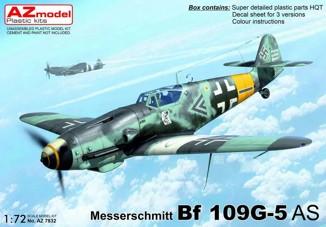 AZ Models AZ Model 1/72 Messerschmitt Bf-109G-5/AS # 7832 3 AZ Models AZ Model 1/72 Messerschmitt Bf-109G-5/AS # 7832