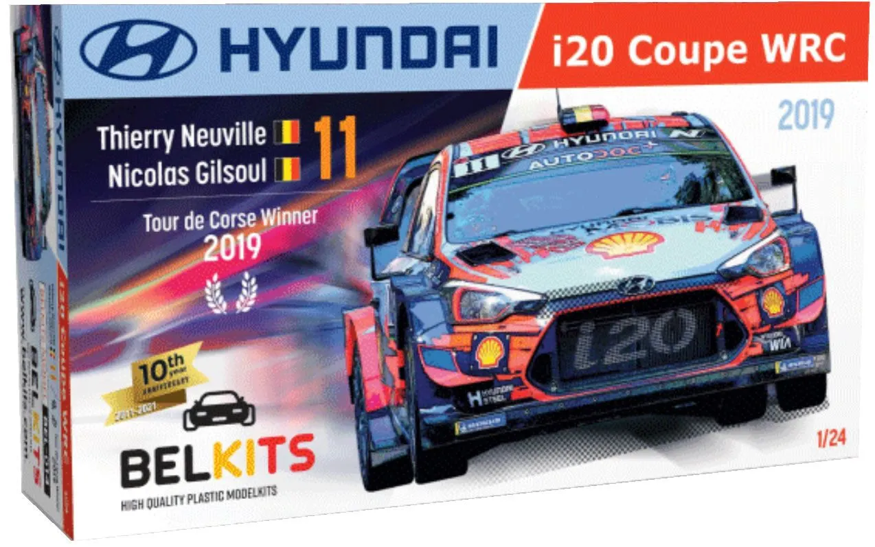 BelKits 1/24 Hyundai I20 Coupe WRC 2019 Neuville # 014 3 BelKits 1/24 Hyundai I20 Coupe WRC 2019 Neuville # 014