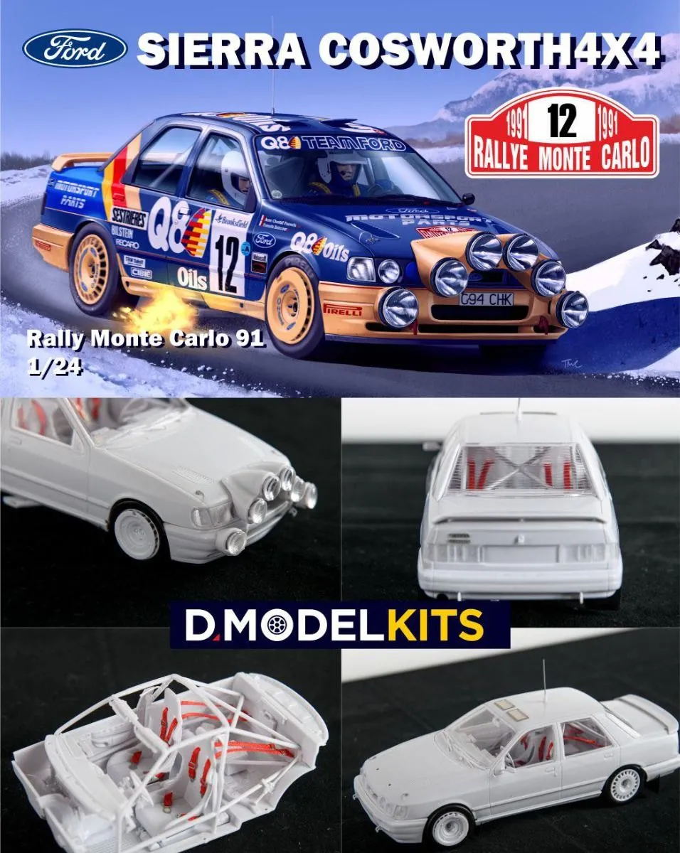 DM Model Kits 1/24 Ford Sierra Cosworth 4x4 Rally Montecarlo 1991 # K001 6 DM Model Kits 1/24 Ford Sierra Cosworth 4x4 Rally Montecarlo 1991 # K001 - Image 4