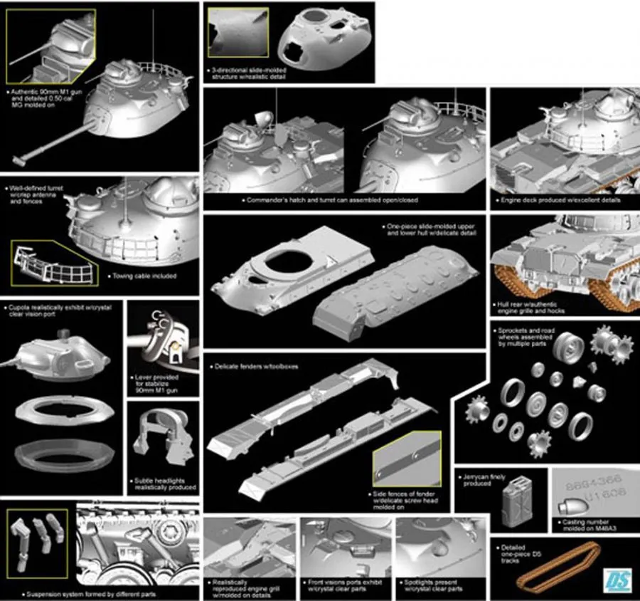 Dragon 1/35 M48A3 Patton Model B # 3544 4 Dragon 1/35 M48A3 Patton Model B # 3544 - Image 2