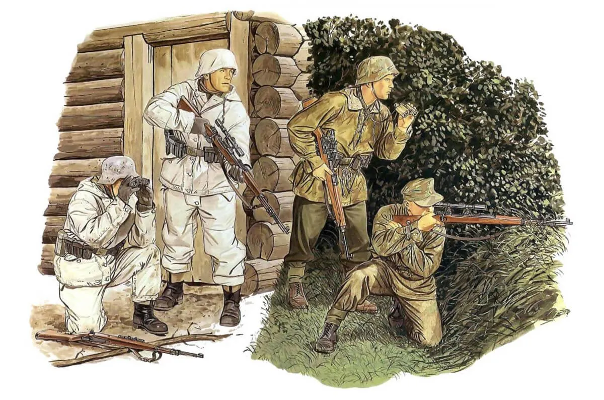 Dragon 1/35 4 German Snipers. 2 Summer & 2 Winter Uniform # 6093 3 Dragon 1/35 4 German Snipers. 2 Summer & 2 Winter Uniform # 6093