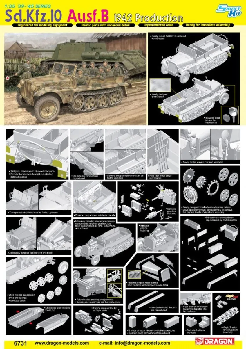 Dragon 1/35 Sd.Kfz.10 Ausf.B 1942 Production # 6731 7 Dragon 1/35 Sd.Kfz.10 Ausf.B 1942 Production # 6731 - Image 5