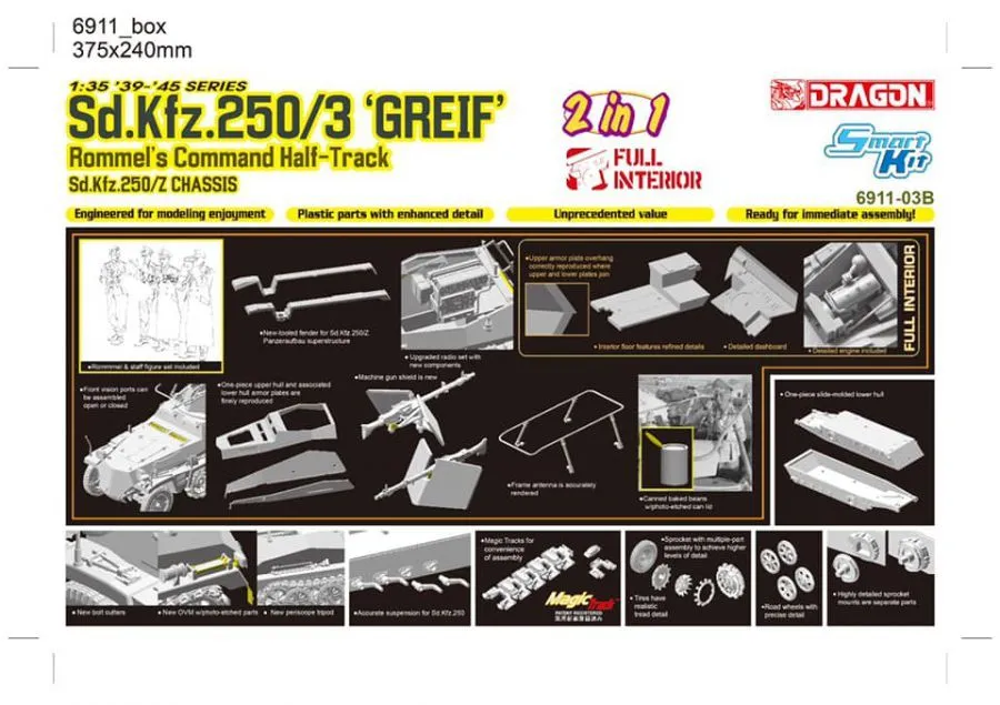 Dragon 1/35 Sd.Kfz 250/3 Greif (2 In 1) # 6911 4 Dragon 1/35 Sd.Kfz 250/3 Greif (2 In 1) # 6911 - Image 2