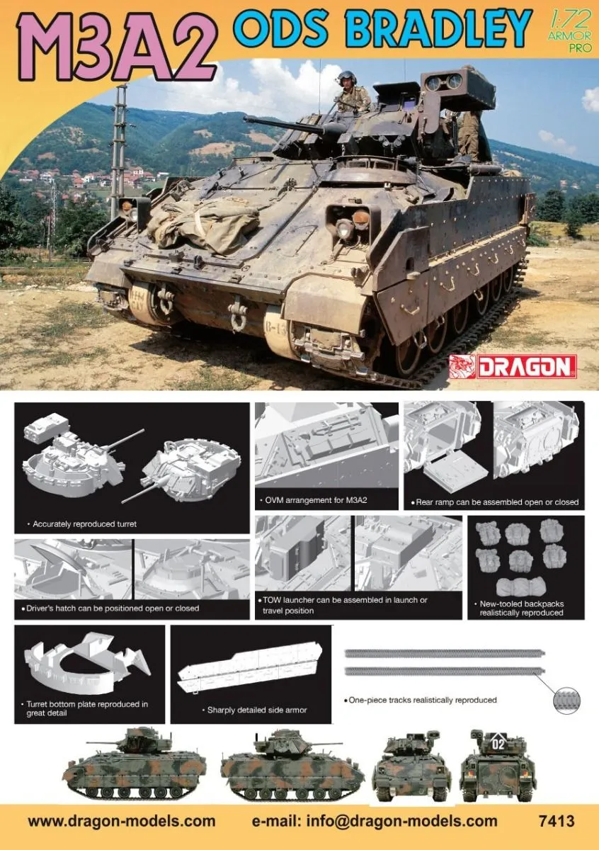 Dragon 1/72 M3A2 ODS Bradley # 7413 4 Dragon 1/72 M3A2 ODS Bradley # 7413 - Image 2