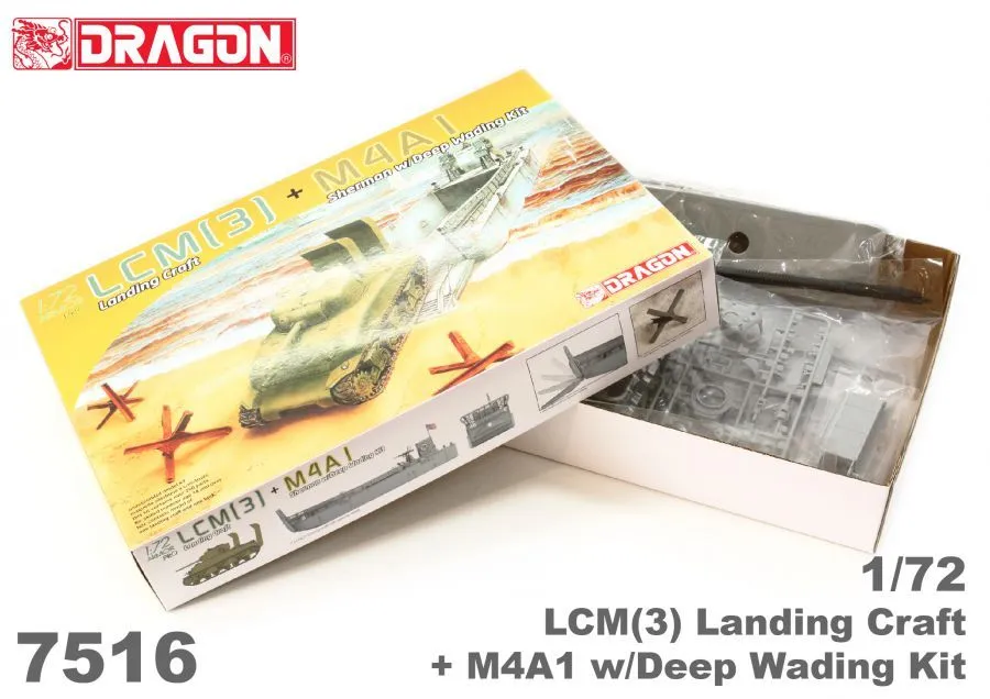 Dragon 1/72 LCM(3) Landing Craft + M4A1 W/Deep Wading Kit # 7516 4 Dragon 1/72 LCM(3) Landing Craft + M4A1 W/Deep Wading Kit # 7516 - Image 2