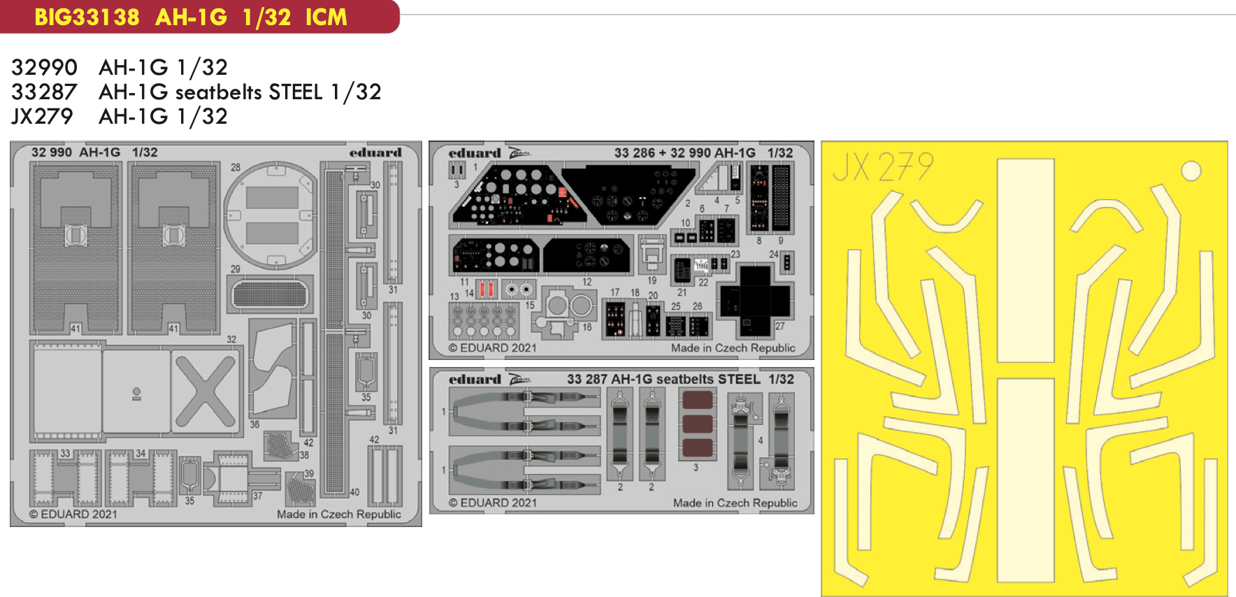 Eduard Big-Ed 1/32 Bell AH-1G Cobra #33138 3 Eduard Big-Ed 1/32 Bell AH-1G Cobra #33138