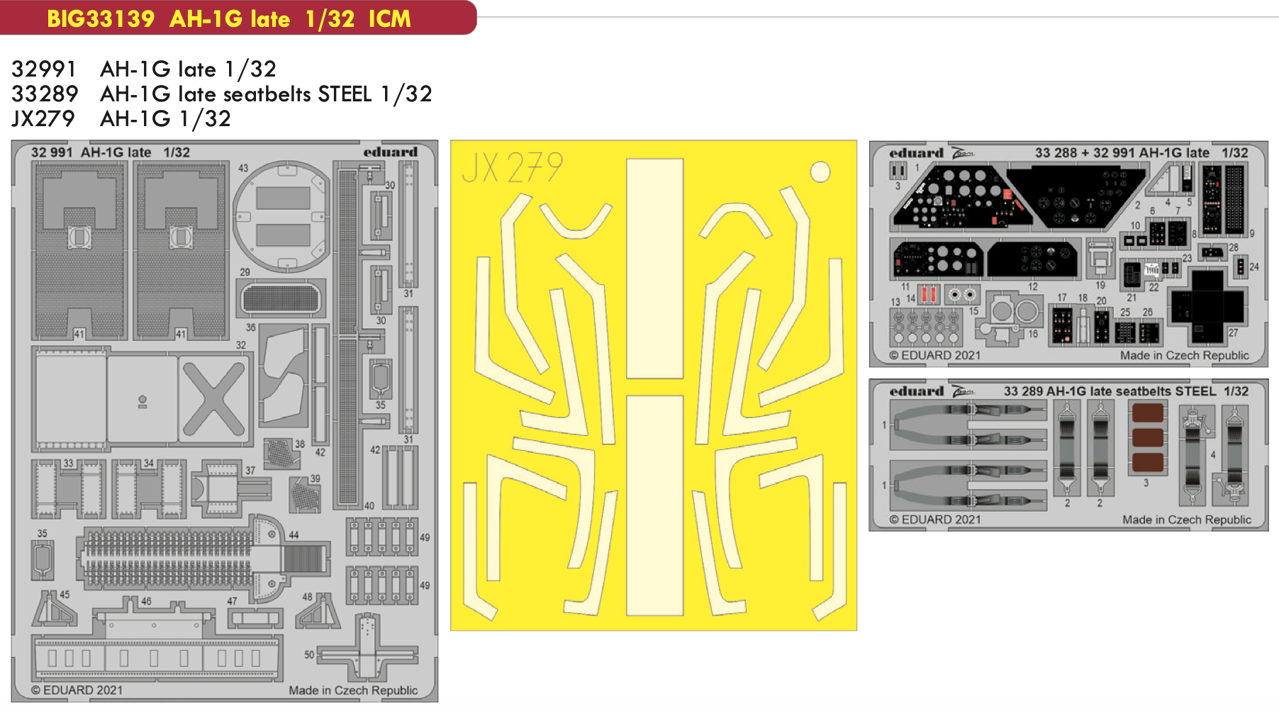 Eduard Big-Ed 1/32 Bell AH-1G Late 1/32 #33139 3 Eduard Big-Ed 1/32 Bell AH-1G Late 1/32 #33139