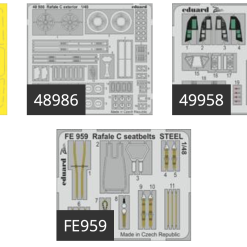 Eduard Big-Ed 1/48 Dassault Rafale C W/khaki Seatbelts #49219