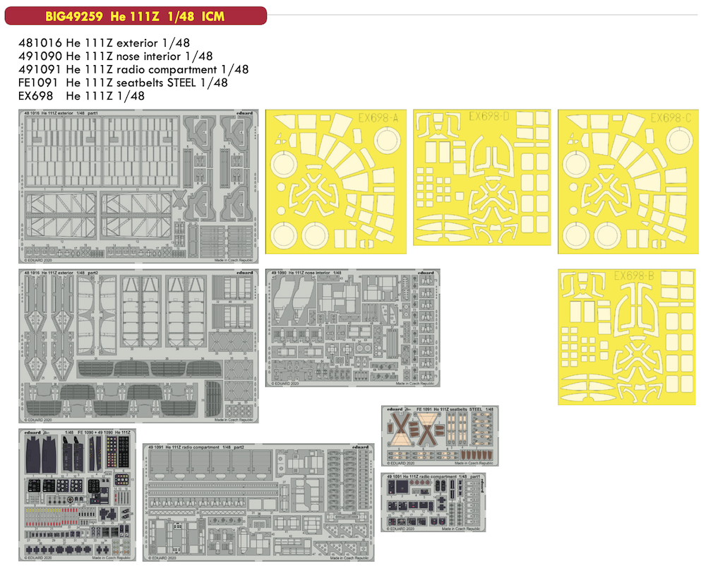 Eduard Big-Ed 1/48 Heinkel He-111Z 1/48 #49259 3 Eduard Big-Ed 1/48 Heinkel He-111Z 1/48 #49259