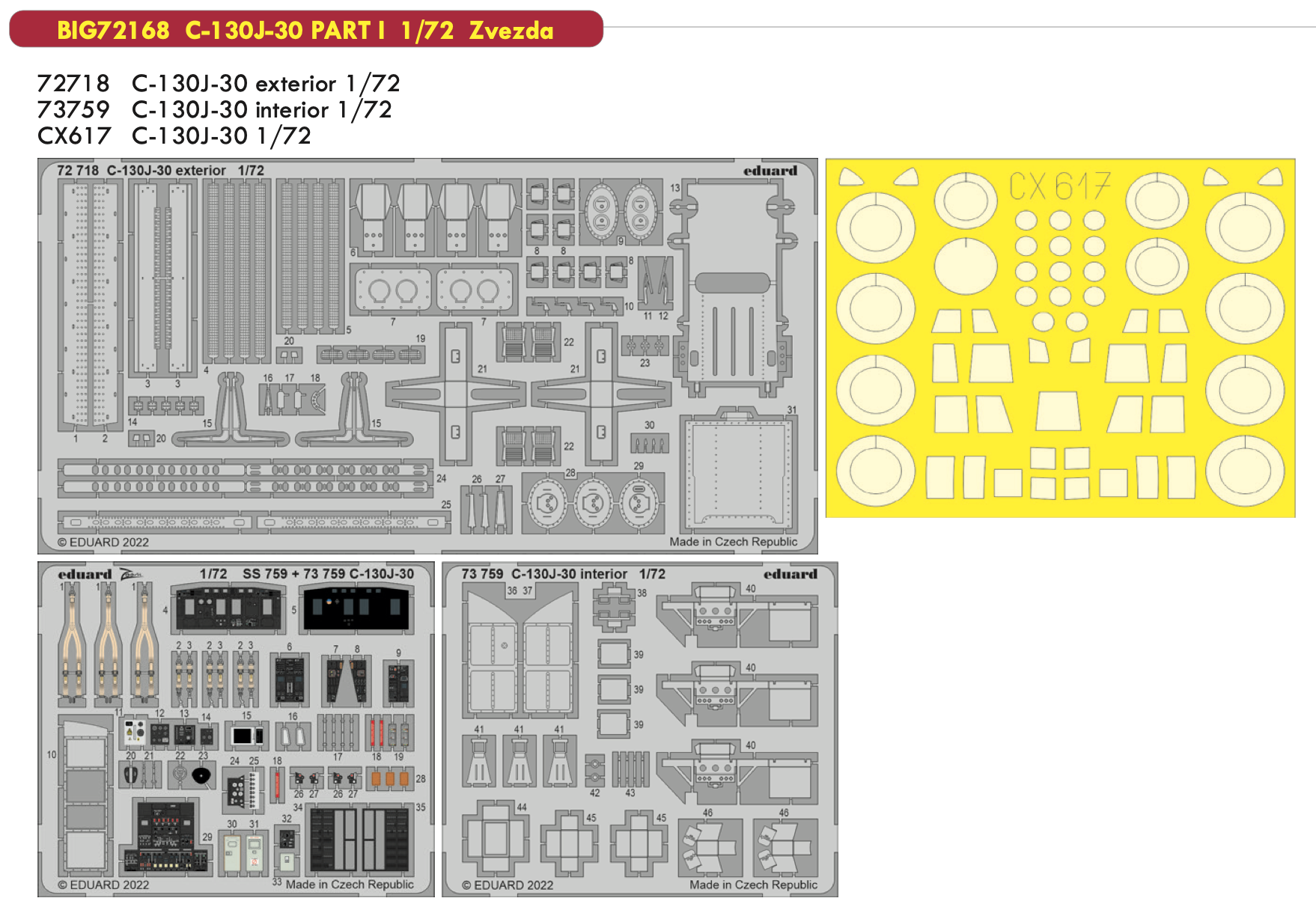 Eduard Big-Ed 1/72 Lockheed C-130J-30 Hercules PART I 1/72 #72168 3 Eduard Big-Ed 1/72 Lockheed C-130J-30 Hercules PART I 1/72 #72168