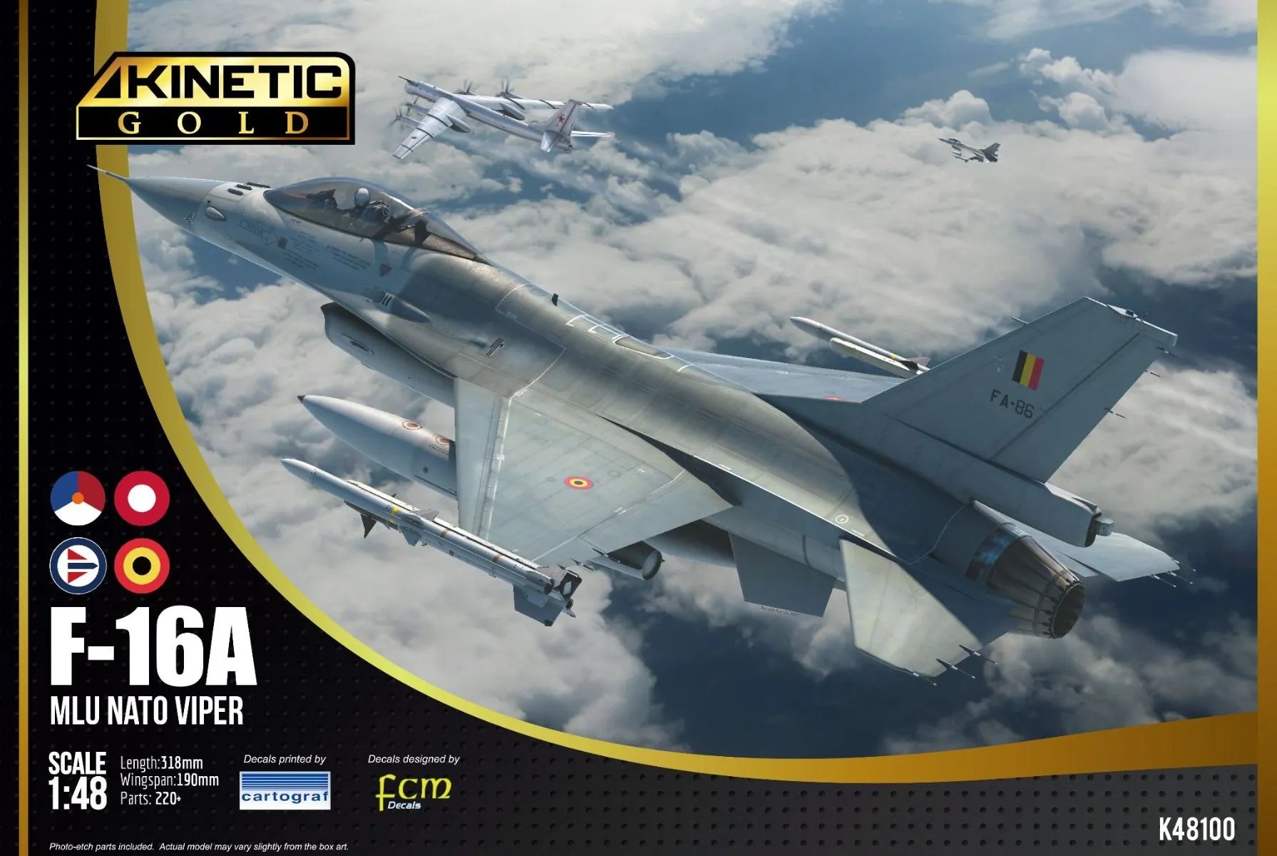 Kinetic Model Kits 1/48 Genera-Dynamics F-16A MLU NATO Viper # 48100 3 Kinetic Model Kits 1/48 Genera-Dynamics F-16A MLU NATO Viper # 48100
