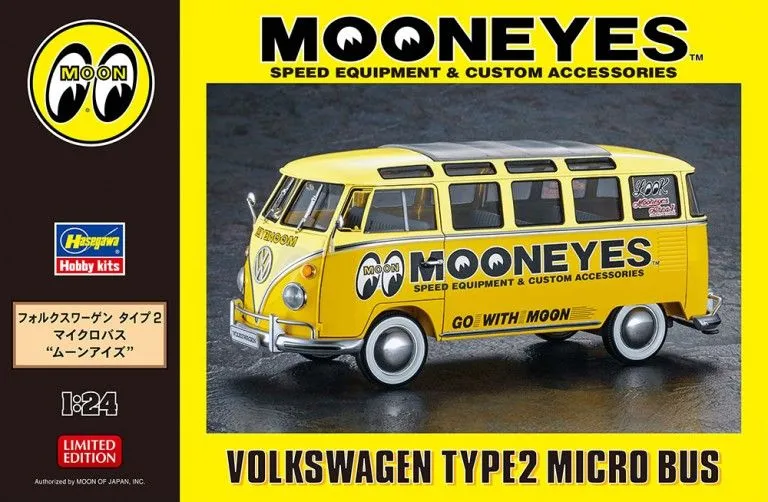 Hasegawa 1/24 VW/Volkswagen TYPE 2 Micro Bus "Mooneyes" # 20477 3 Hasegawa 1/24 VW/Volkswagen TYPE 2 Micro Bus "Mooneyes" # 20477