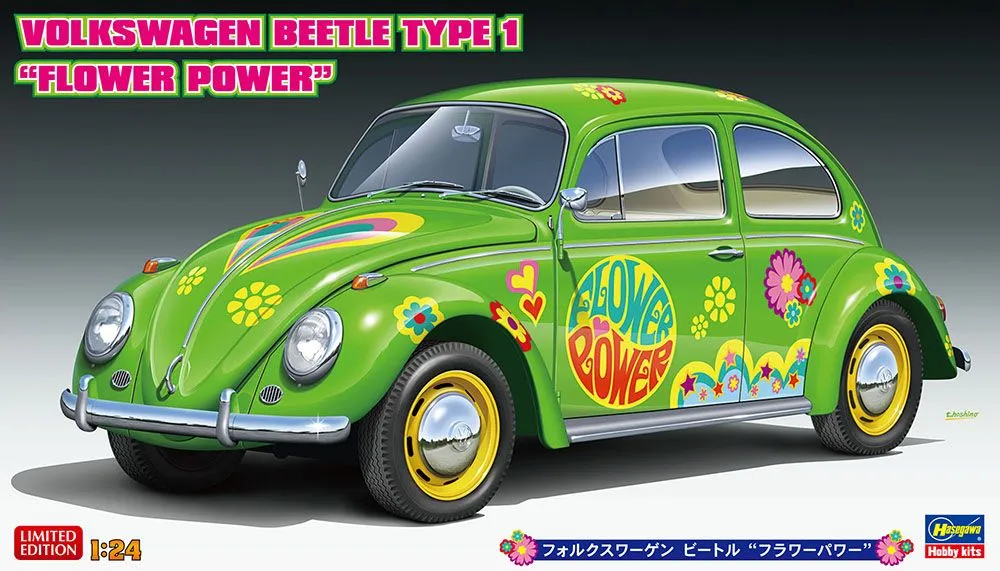 Hasegawa 1/24 VW Volkswagen Beetle Type 1 Flower Power # 20488 3 Hasegawa 1/24 VW Volkswagen Beetle Type 1 Flower Power # 20488