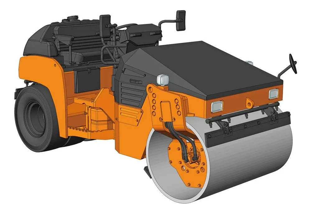 Hasegawa 1/35 Hitachi Vibratory Combined Roller ZC50C-5 # 02 3 Hasegawa 1/35 Hitachi Vibratory Combined Roller ZC50C-5 # 02