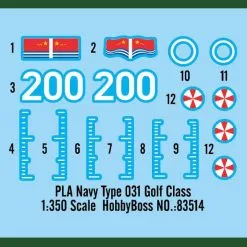 Hobby Boss Hobbyboss 1/350 PLAN Type 031 Golf Class # 83514 11 Hobby Boss Hobbyboss 1/350 PLAN Type 031 Golf Class # 83514 -Aircraft Kits Sales hbb83514pic3