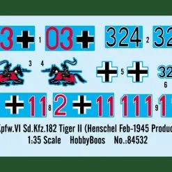 Hobby Boss Hobbyboss 1/35 Pz.Kpfw.VI 182 Tiger II Henschel Jul 1945 # 84532 -Aircraft Kits Sales hbb84532pic2