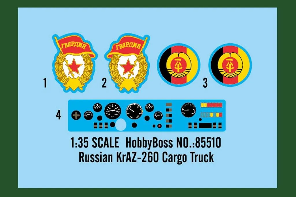 Hobby Boss Hobbyboss 1/35 Russian KrAZ-260 Cargo Truck # 85510 3 Hobby Boss Hobbyboss 1/35 Russian KrAZ-260 Cargo Truck # 85510
